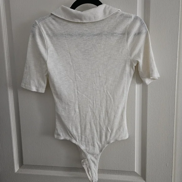 Madewell Collared Button Up Bodysuit Sz S - Picture 2 of 5